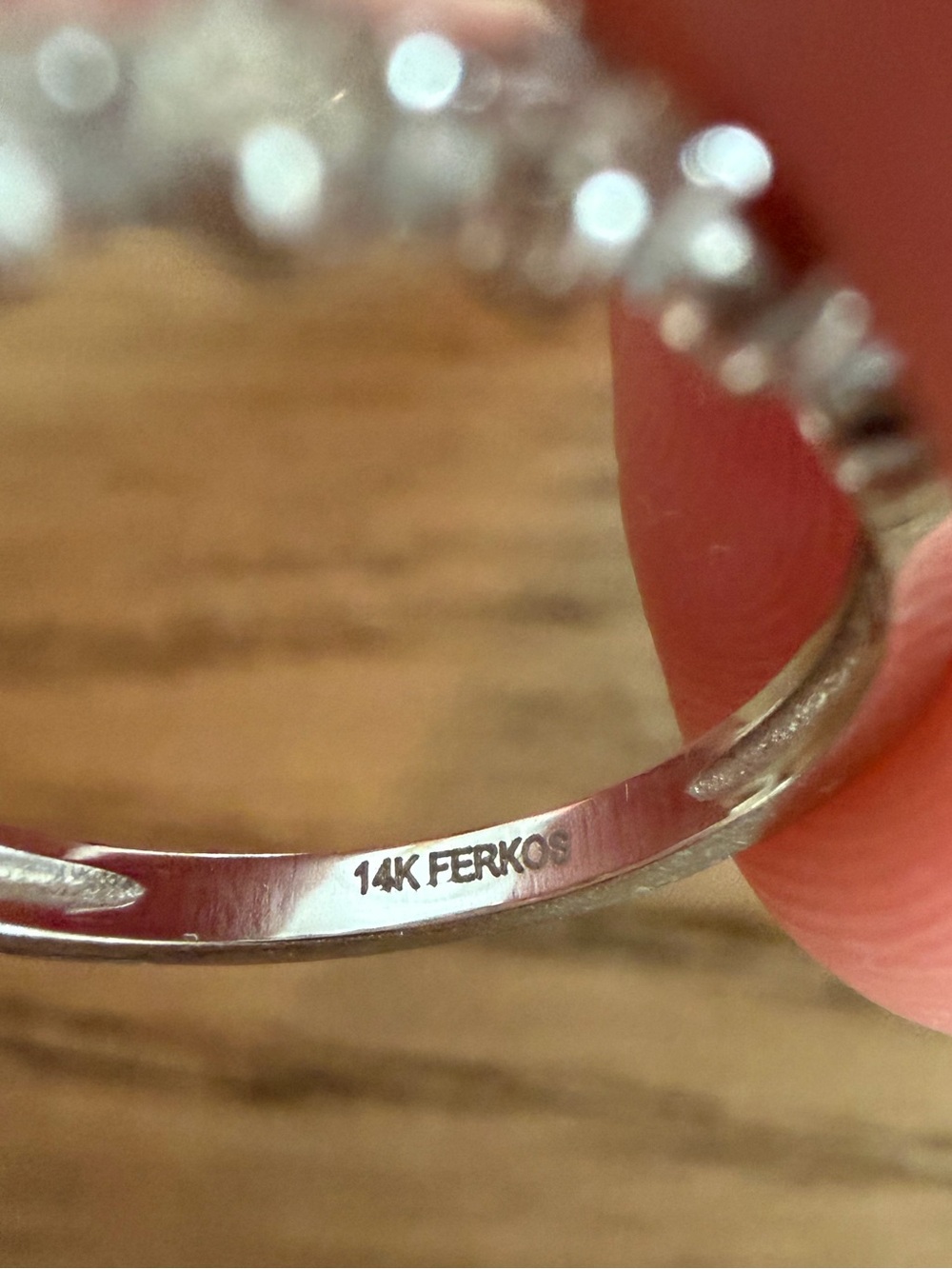 14k White Gold Round Natural Diamond Band  5 1/4 - Picture 10 of 10